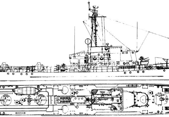 Подводная лодка СССР Project 122bis Kronshtadt-class [Submarine Chaser] - чертежи, габариты, рисунки